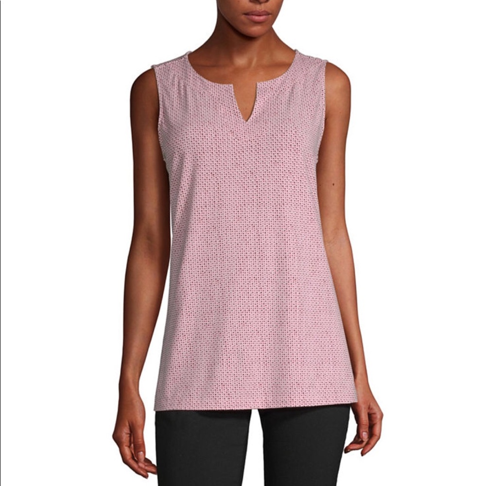 NWT- Liz Claiborne Sleeveless Split Neck Tunic - Picture 1 of 4